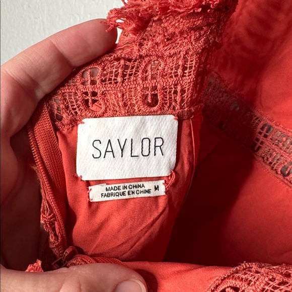 SAYLOR Carlotta Open Back Lace Mini Dress Medium Coquette - Picture 7 of 8